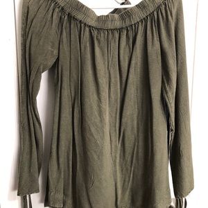 SOLD Off the shoulder green top